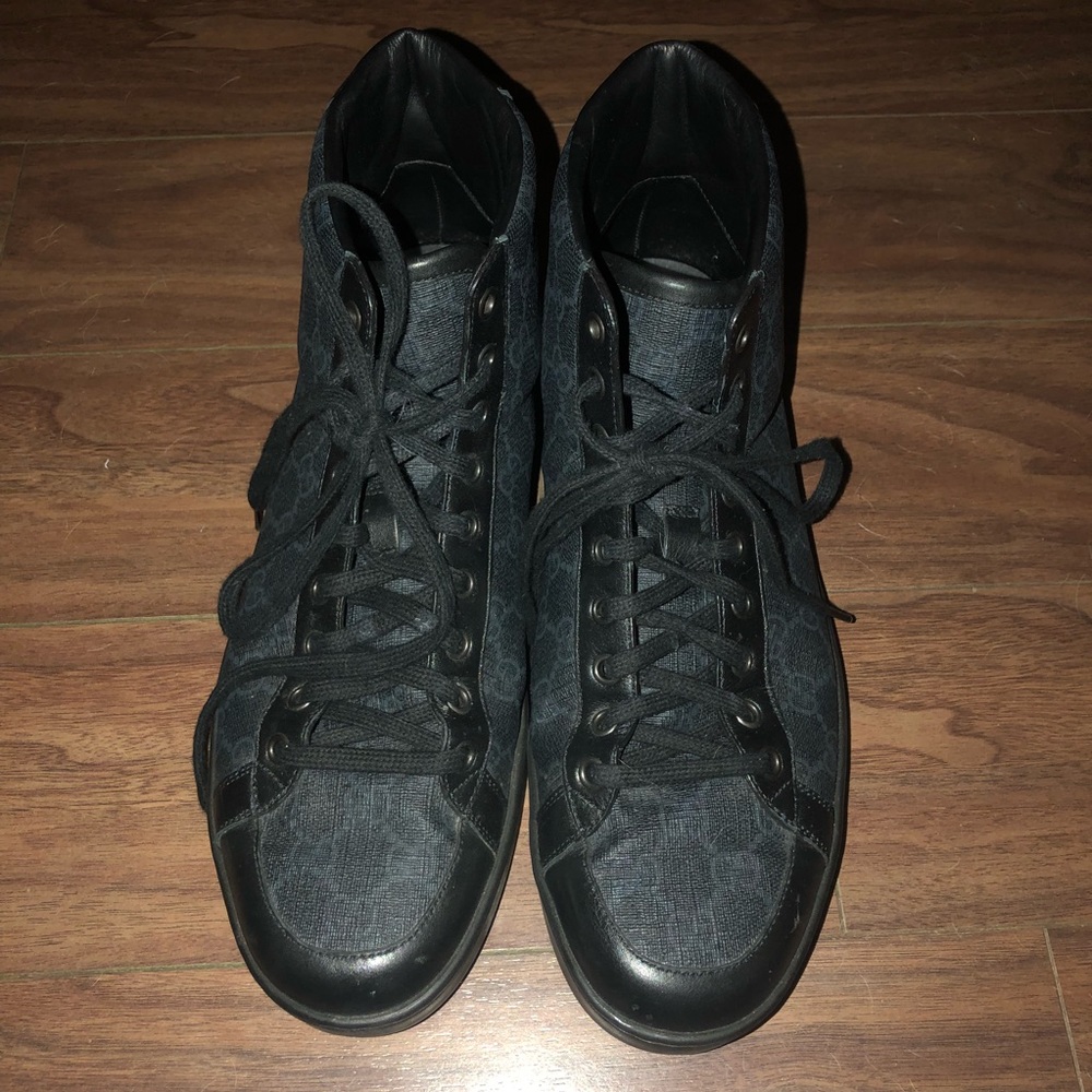 Auth. Gucci Men's Brooklyn GG Supreme High-Top